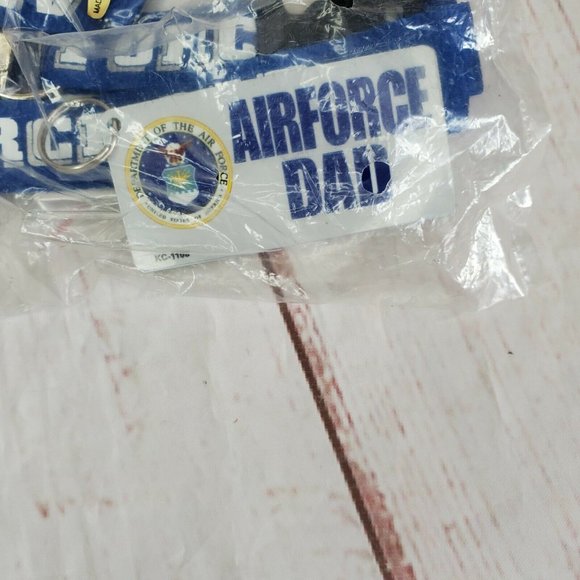 Blue White Airforce Dad Lanyard Army Airforce Key Chain Badge ID Holder - Picture 4 of 6